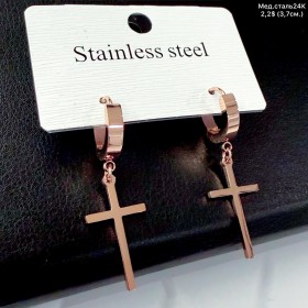 Сережки мед.сталь24К 10531 (3,7см.)